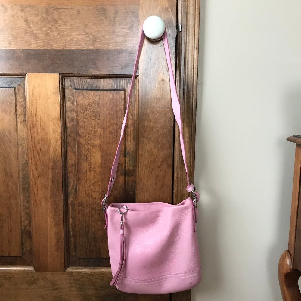 Coach Pink Pebbled Leather Crossbody Bag
